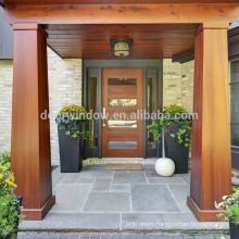 2018 western style double sidelite front glass with wood frame door designs by CE certificate